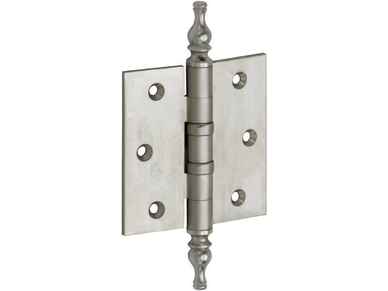 Kogellagerscharnier Mat nikkel Vaasknop 89x89mm Met rechte hoek