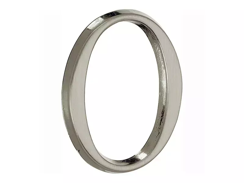 Huisnummer Mat nikkel PVD Cijfer 0 Roman 50mm