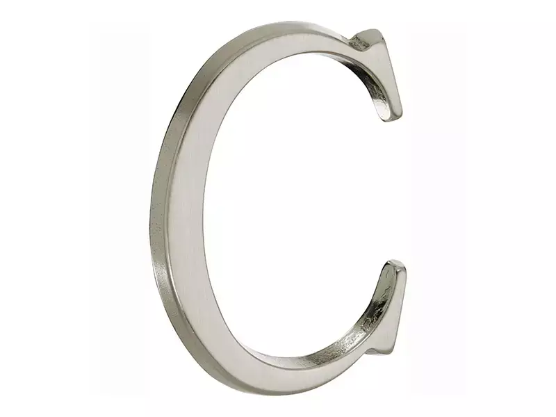 Huisletter Mat nikkel PVD Letter C Roman 50mm