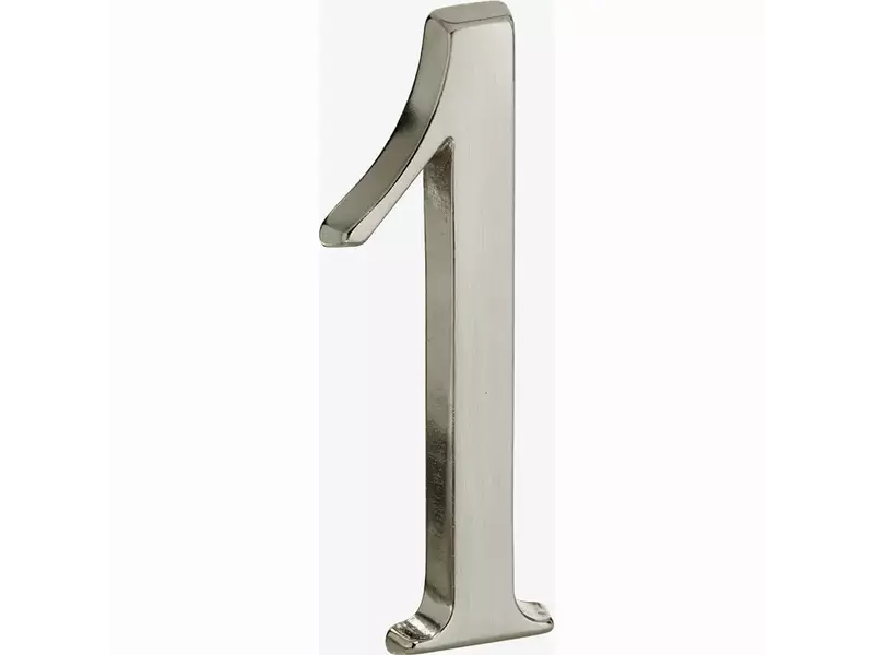 Huisnummer Mat nikkel PVD Cijfer 1 Roman 120mm