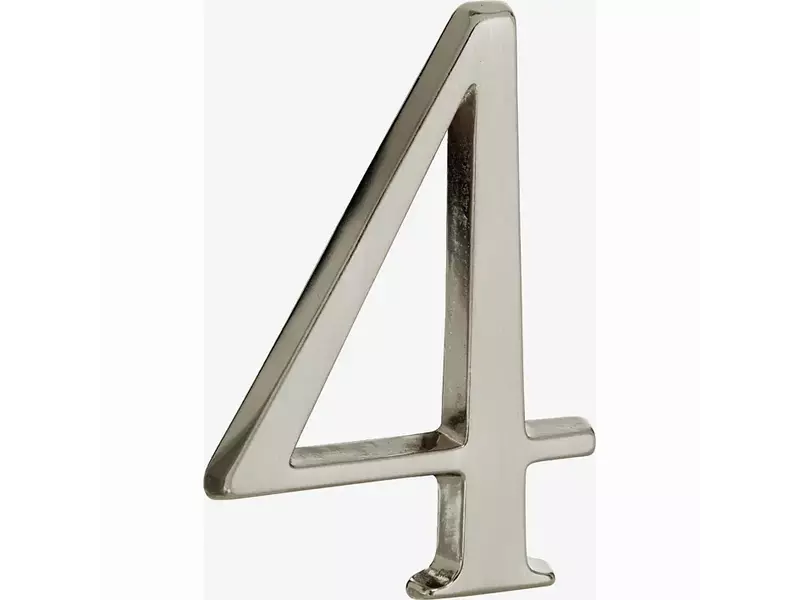 Huisnummer Mat nikkel PVD Cijfer 4 Roman 120mm