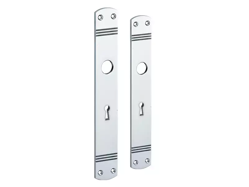 Langschild Art Deco Blind chroom 225x33 mm met 18 mm krukhals