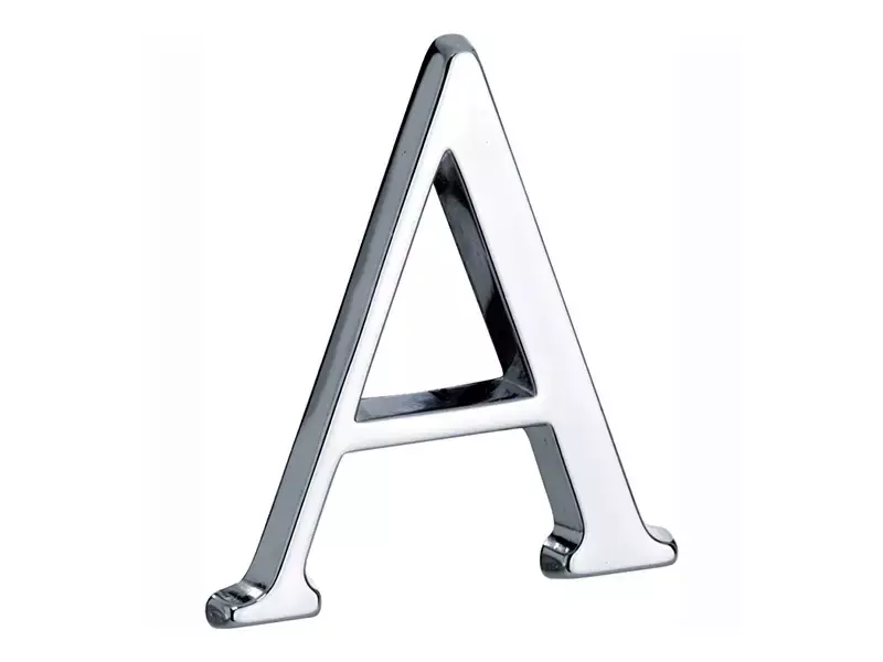Huisletter Chroom Letter A Roman 50mm