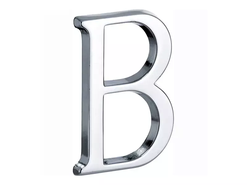 Huisletter Chroom Letter B Roman 50mm