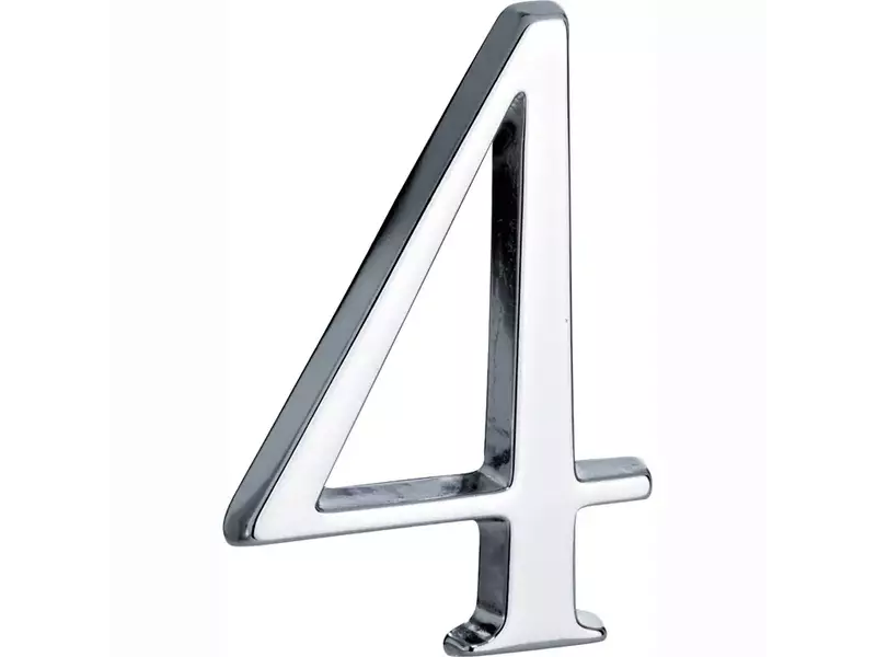 Huisnummer Chroom Cijfer 4 Roman 120mm