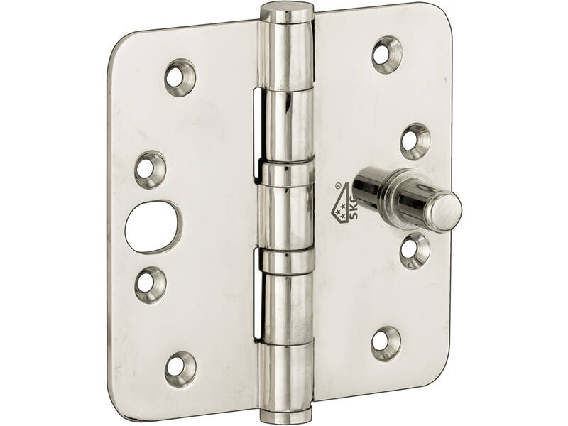 Veiligheidskogellagerscharnier Chroom Platkop 89x89mm SKG3 met ronde hoeken