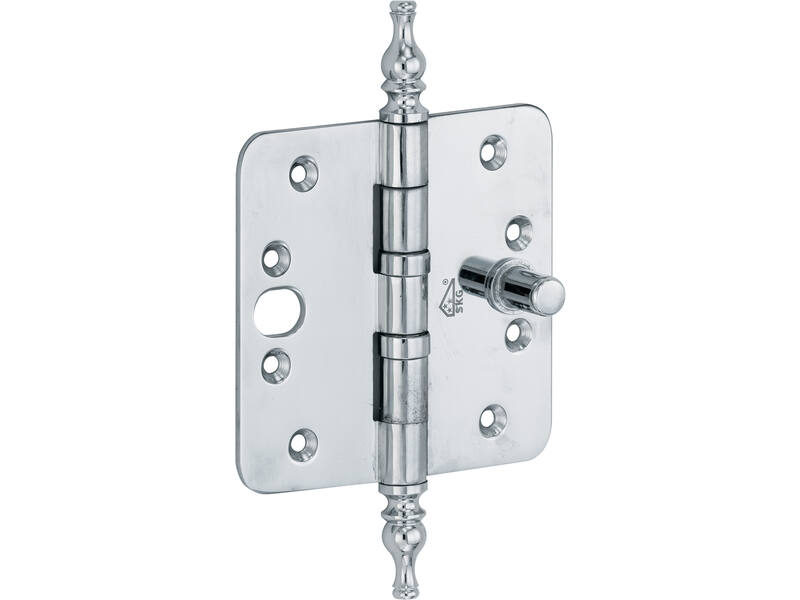 Veiligheidskogellagerscharnier Chroom Vaasknop 89x89mm SKG3 met ronde hoeken