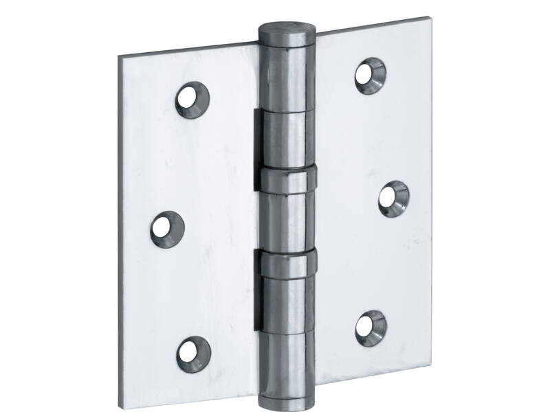 Kogellagerscharnier Chroom Platkop 76x76mm Met rechte hoek