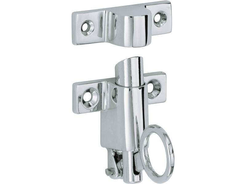 Raamknip Chroom Elegant met sluitkom. Geschikt voor Valraam/klepraam