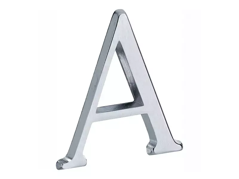 Huisletter Mat chroom Letter A Roman 50mm