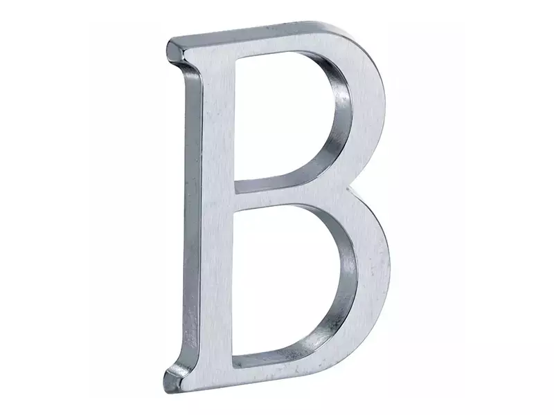Huisletter Mat chroom Letter B Roman 50mm