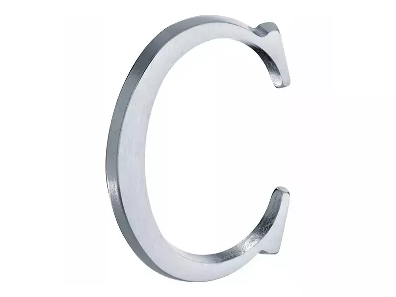 Huisletter Mat chroom Letter C Roman 50mm