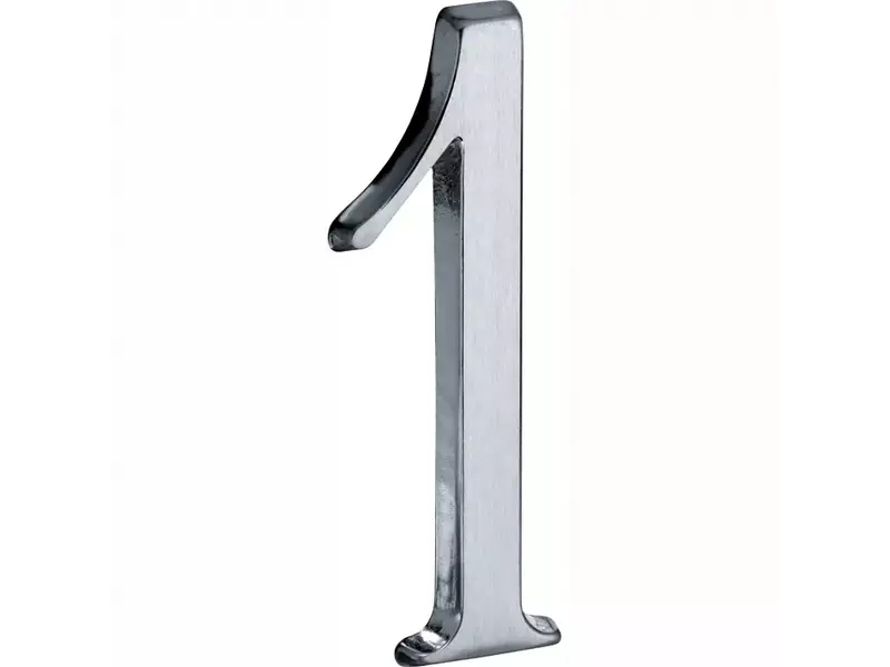 Huisnummer Mat chroom Cijfer 1 Roman 120mm