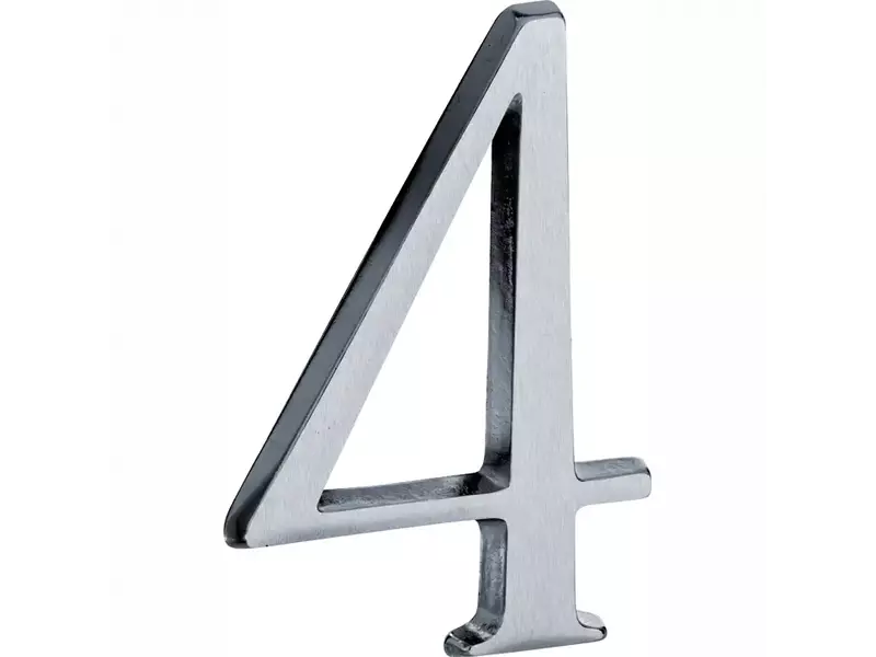 Huisnummer Mat chroom Cijfer 4 Roman 120mm