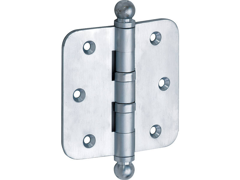 Kogellagerscharnier Mat chroom Bolknop 89x89mm Met ronde hoek