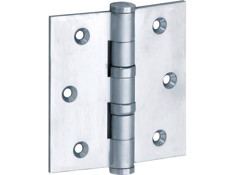 Kogellagerscharnier Mat chroom Platkop 89x89mm Met rechte hoek