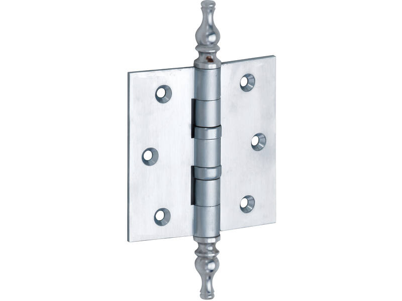 Kogellagerscharnier Mat chroom Vaasknop 89x89mm Met rechte hoek