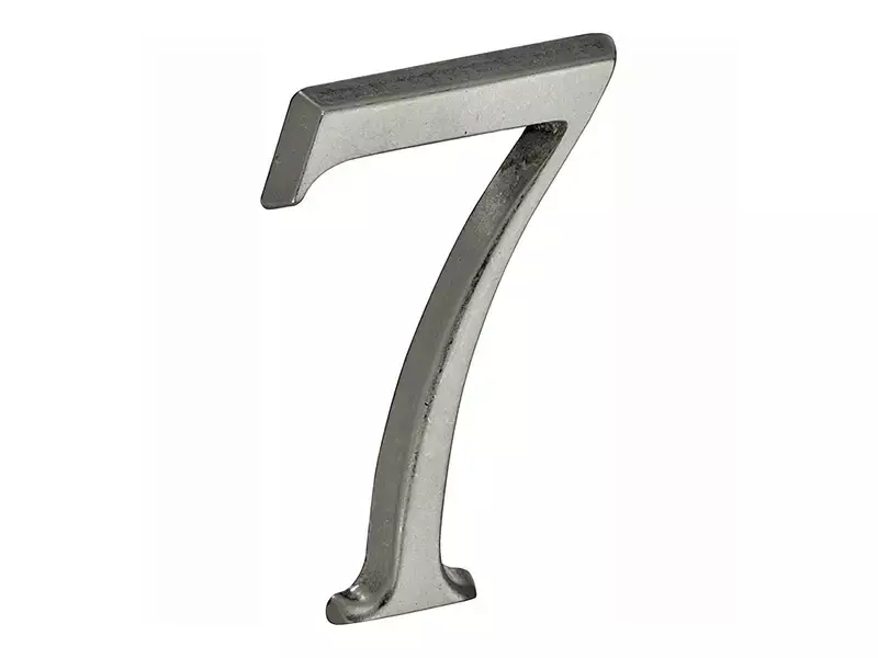 Huisnummer Antiek mat chroom Cijfer 7 Roman 50mm