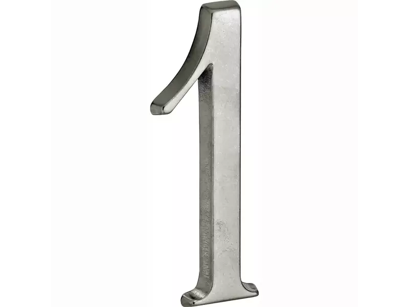 Huisnummer Antiek mat chroom Cijfer 1 Roman 120mm