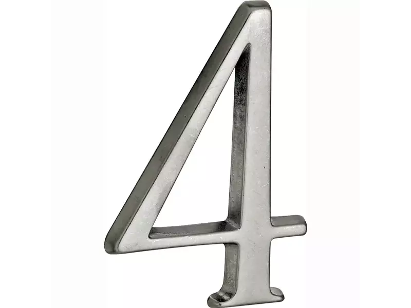 Huisnummer Antiek mat chroom Cijfer 4 Roman 120mm