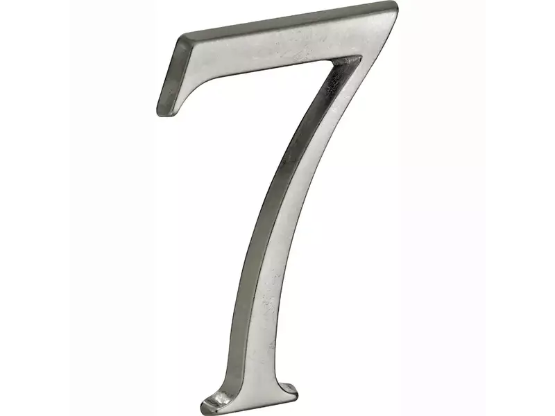 Huisnummer Antiek mat chroom Cijfer 7 Roman 120mm