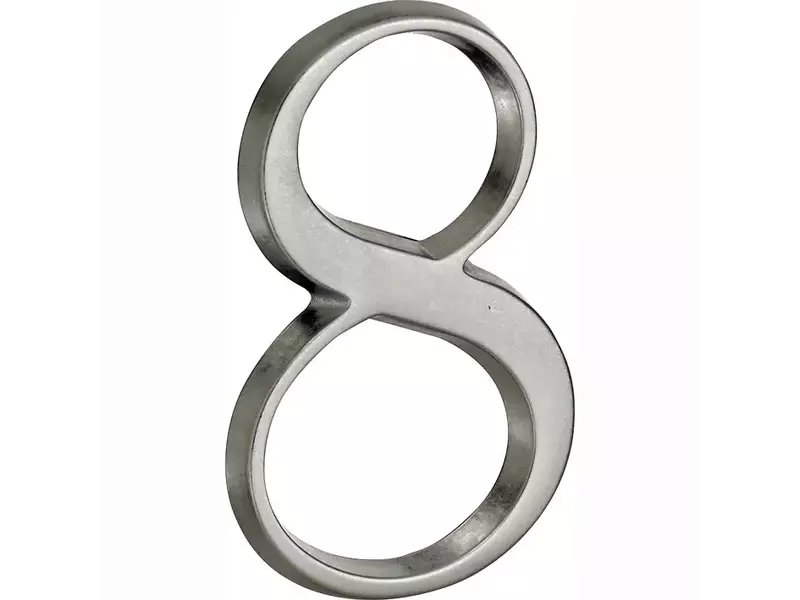 Huisnummer Antiek mat chroom Cijfer 8 Roman 120mm