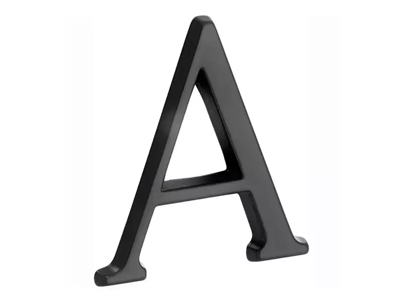 Huisletter Zwart Letter A Roman 50mm