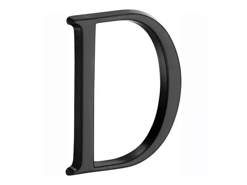 Huisletter Zwart Letter D Roman 50mm