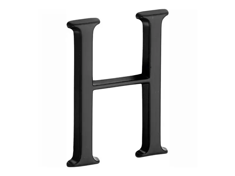 Huisletter Zwart Letter H Roman 50mm