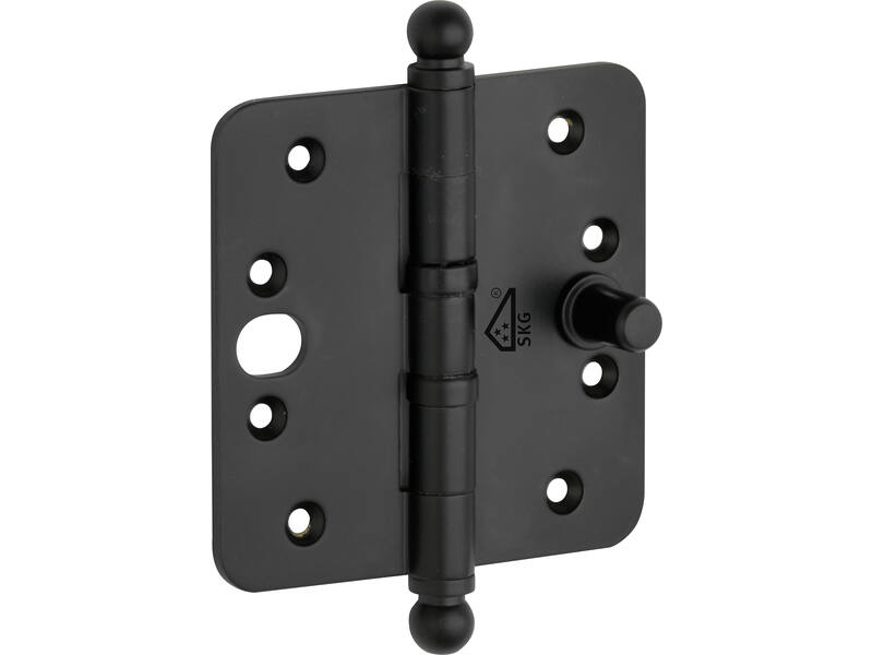 Veiligheidskogellagerscharnier Zwart Bolkop 89x89mm SKG3 met ronde hoeken