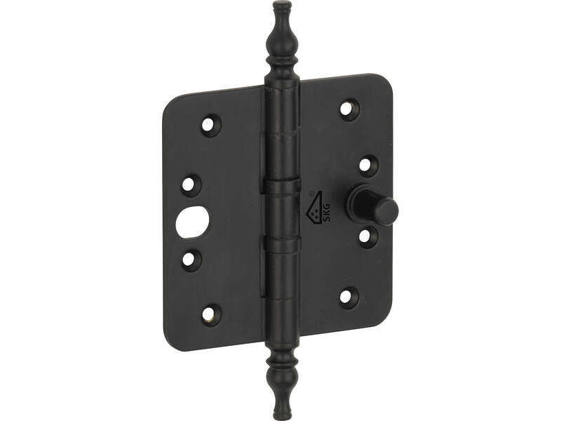 Veiligheidskogellagerscharnier Zwart Vaasknop 89x89mm SKG3 met ronde hoeken