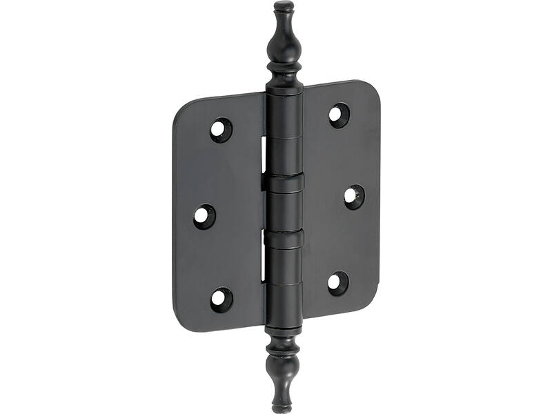 Kogellagerscharnier Zwart Vaasknop 76x76mm Met ronde hoek