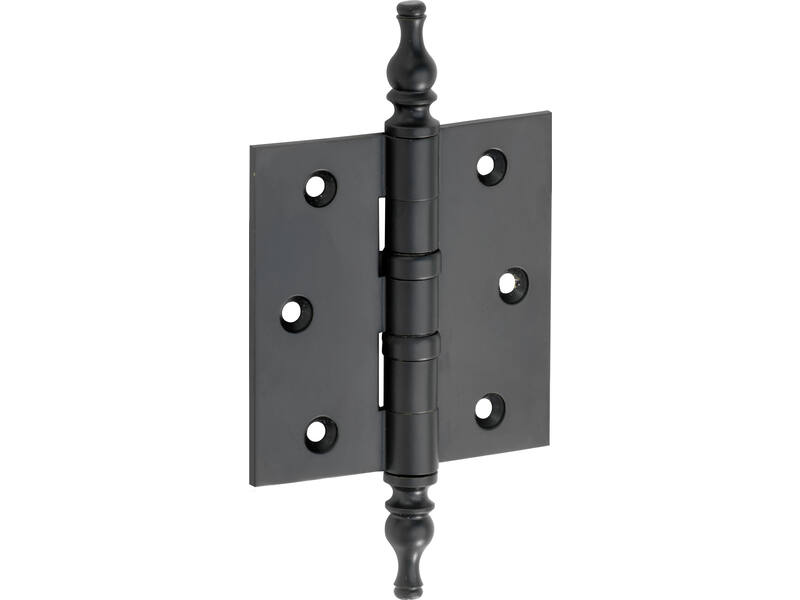 Kogellagerscharnier Zwart Vaasknop 89x89mm Met rechte hoek
