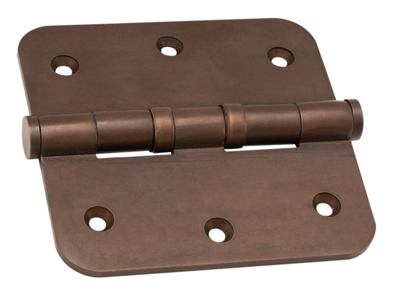 Kogellagerscharnier Brons Platkop 89x89mm met ronde hoeken