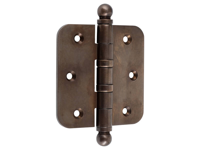 Kogellagerscharnier Brons Bolknop 89x89mm Met ronde hoek