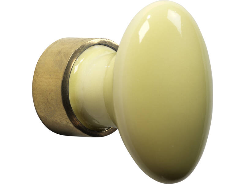 Meubelknop Porselein Ovaal 30mm citroen Geel