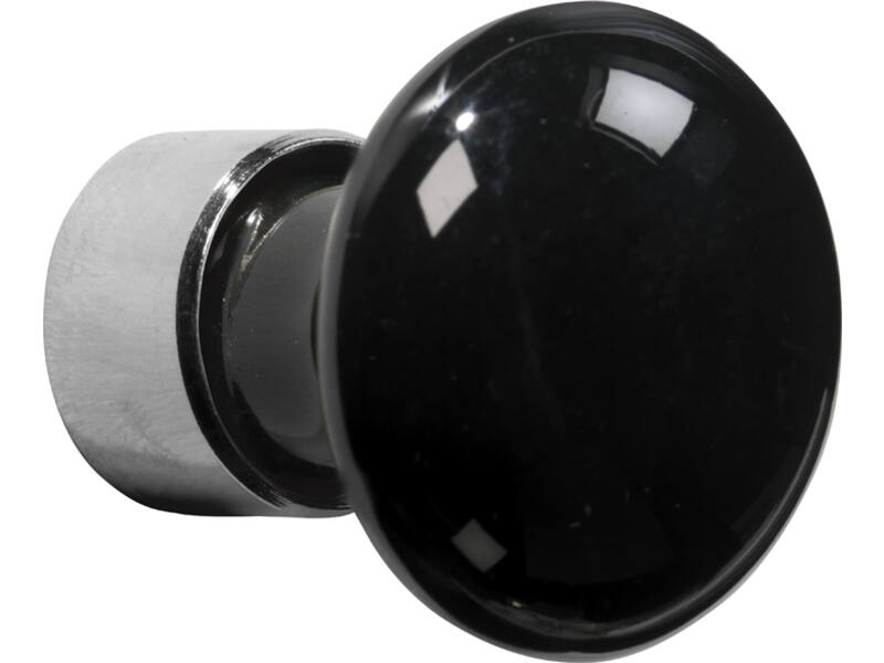 Meubelknop Porselein Paddenstoel 30mm Zwart/Nikkel