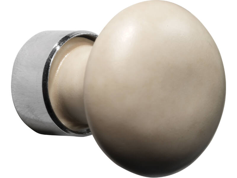 Meubelknop Porselein Paddenstoel 30mm Nikkel/camee mat