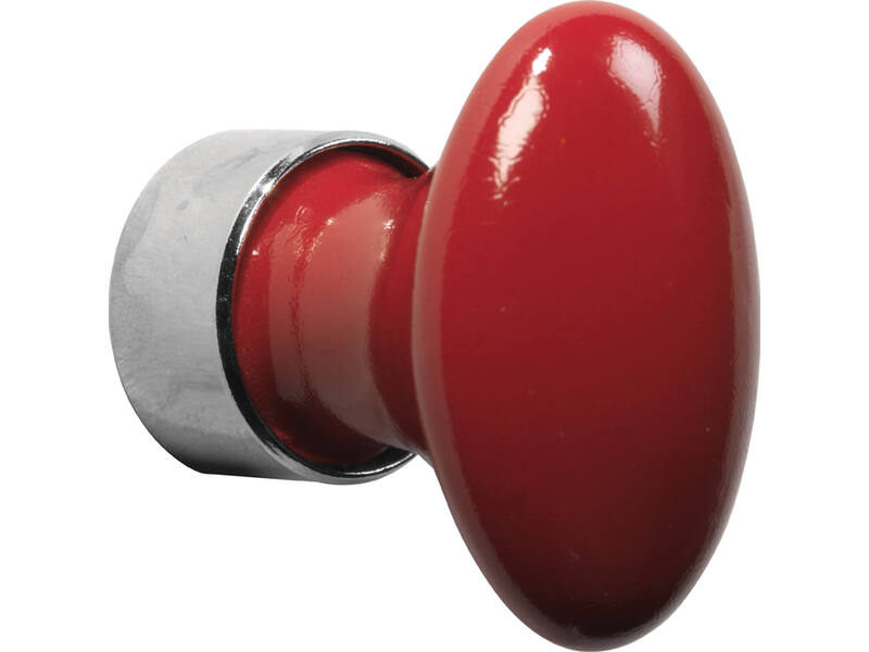 Meubelknop Porselein Ovaal 33mm Nikkel/vermillioen