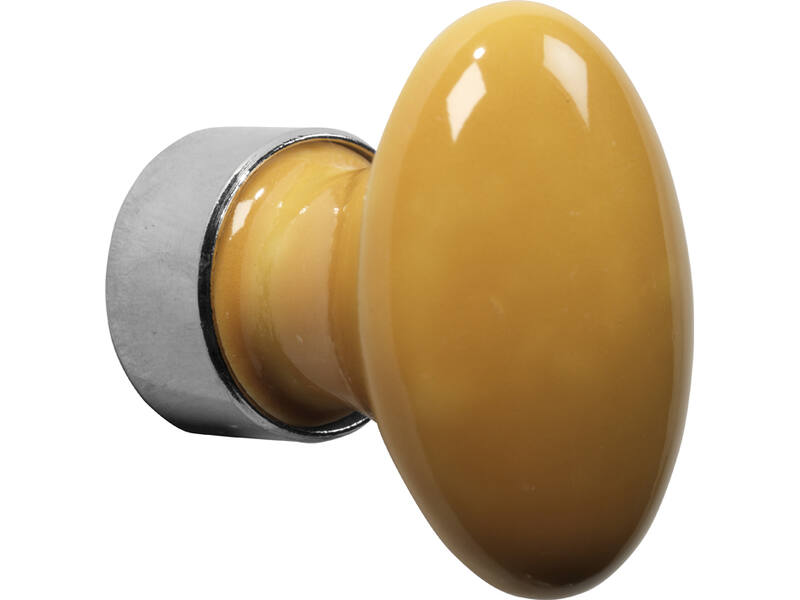 Meubelknop Porselein Ovaal 33mm Nikkel/eigeel