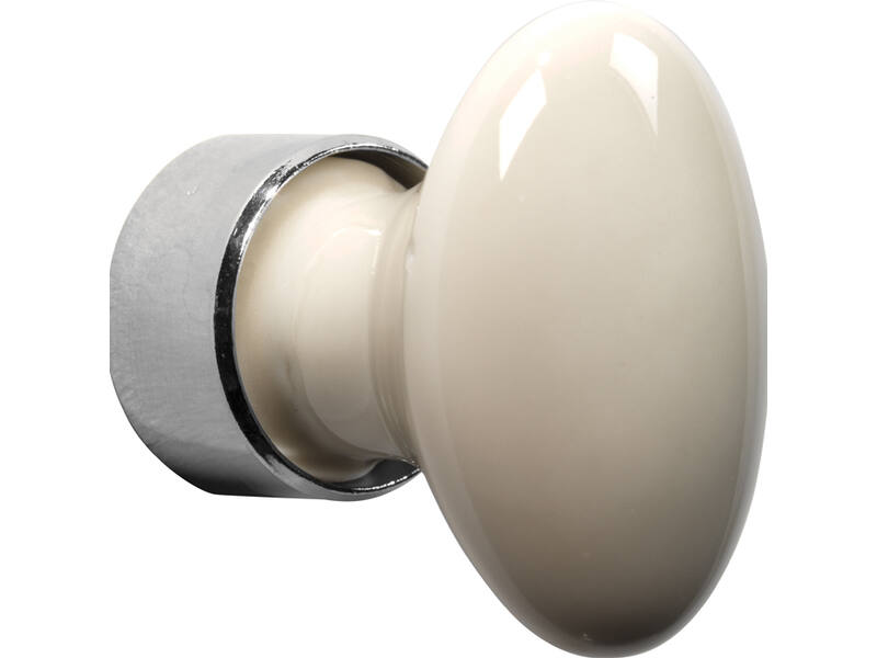 Meubelknop Porselein Ovaal 33mm Nikkel/camee