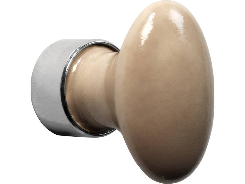 Meubelknop Porselein Ovaal 33mm Nikkel/camee mat