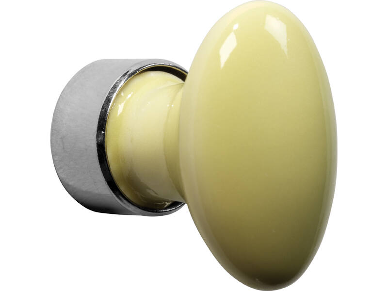 Meubelknop Porselein Ovaal 33mm Nikkel/citroen