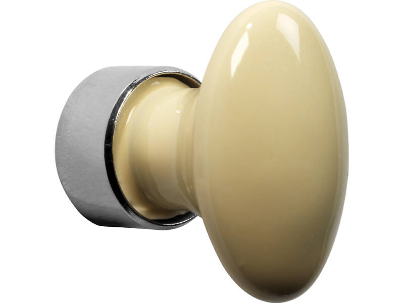 Meubelknop Porselein Ovaal 33mm Nikkel/vanille