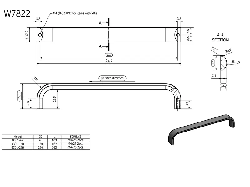 Meubelgreep mat Zwart Sense mini hoh 96mm