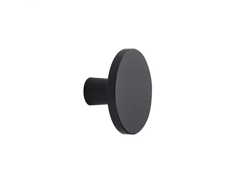 Meubelknop Zwart geborsteld Plato rond 42mm