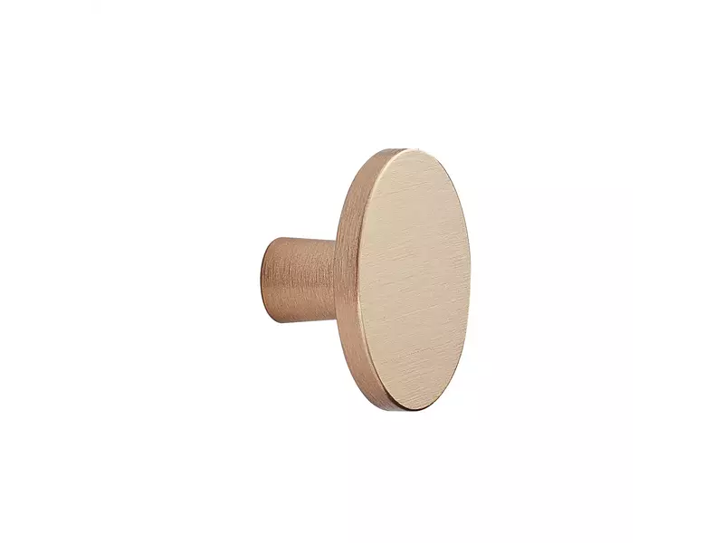 Meubelknop mat messing geborsteld Plato rond 42mm