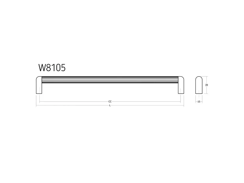 Meubelgreep Zwart Riss mini hoh 192mm