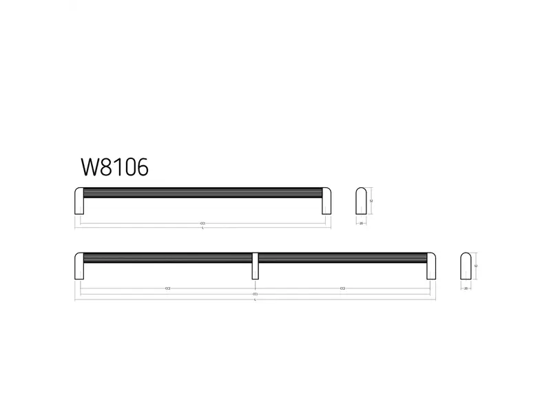 Meubelgreep Blauw Riss big hoh 960mm