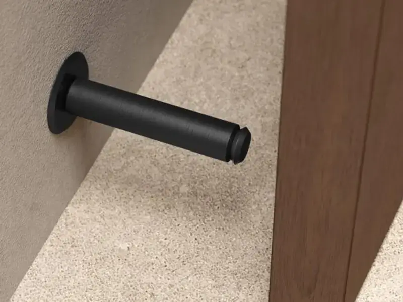 Deurstopper Fase Zwart nikkel PVD wandmodel